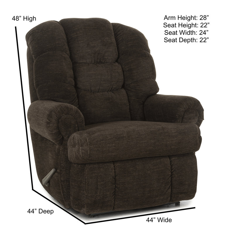 Ridan Upholstered Recliner, Brown 100% Polyester