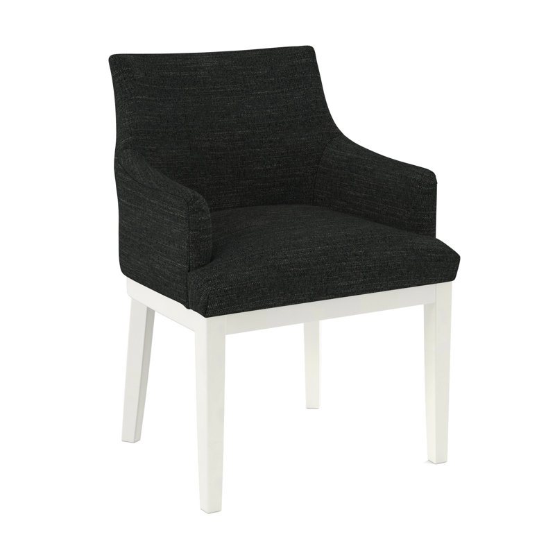 Upholstered Arm Chair, Salvador Asphalt, White