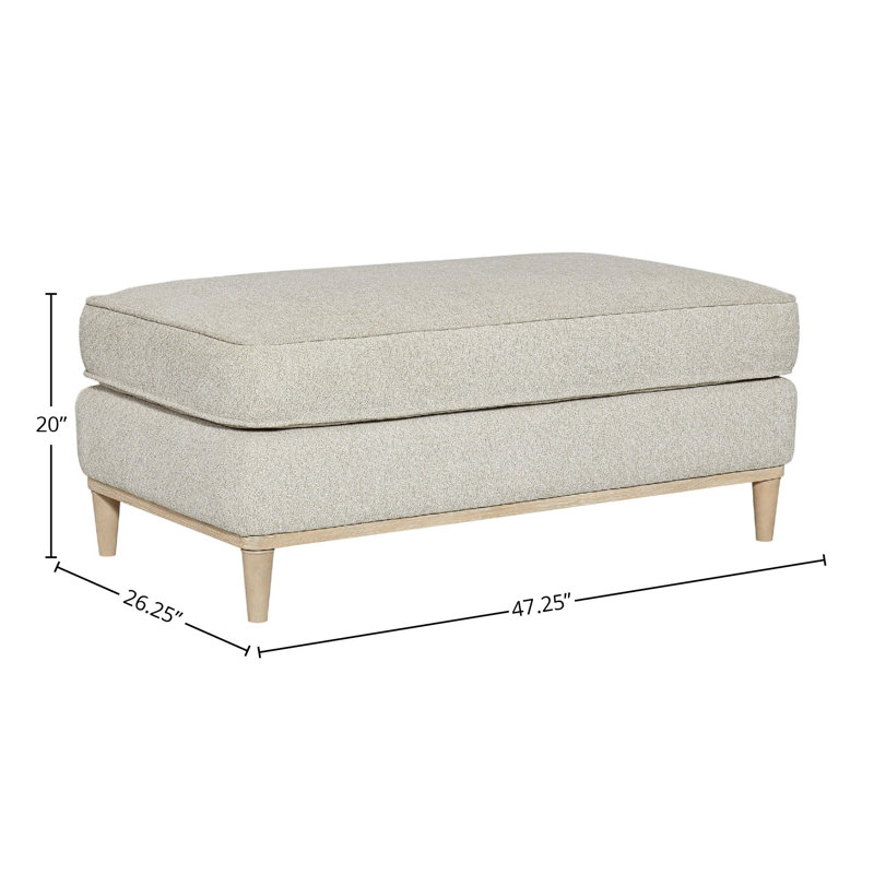 Aleston Upholstered Ottoman, Sand