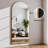  56"x21"Full Length Mirror,Arched Floor Mirrors with Aluminum Alloy Frame,Wall Mountable Tempered Glass Full Body Mirror for Wall Entryway Door Bedroom Bathroom Living Room,Gold-25005852-25005853