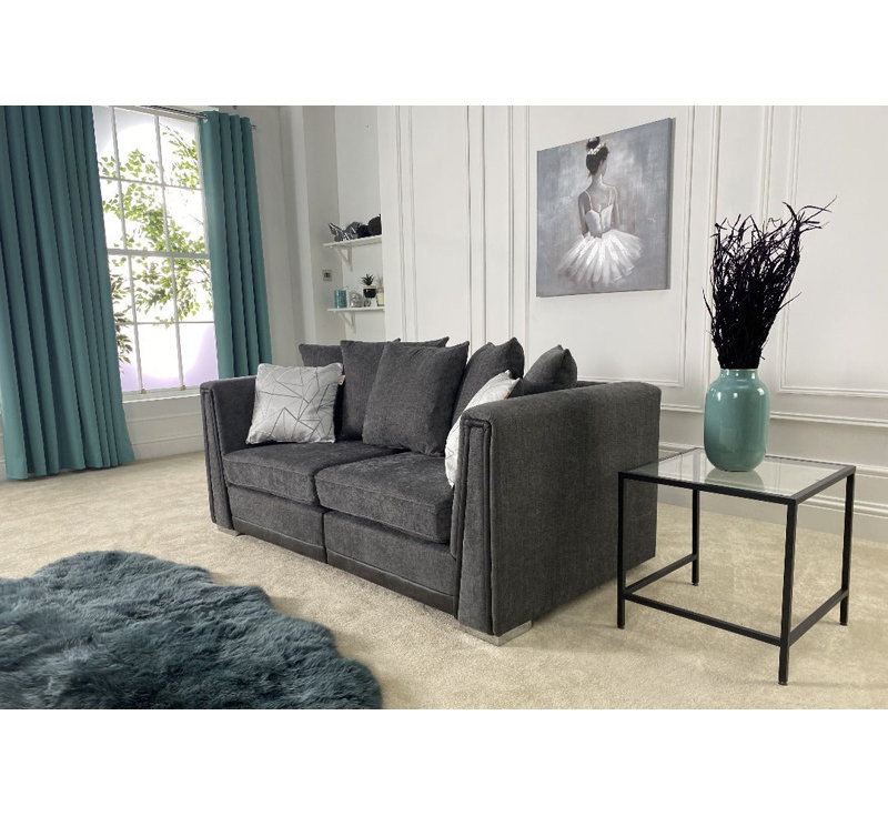 Edinburgh 2 Seater Chenille Sofa, Dark Grey