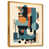 Toile avec cadre flottant or