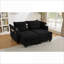 Causeuse-lit convertible moderne de 63 po avec ports USB pour le salon et la chambre à coucher | Noir | Velours côtelé Sofas