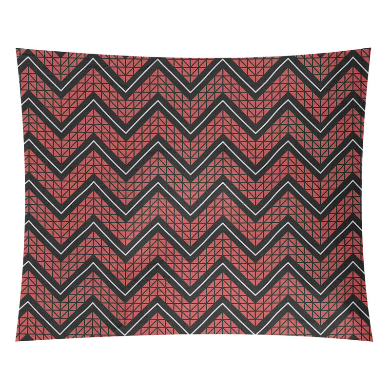 Tapisserie Stephenie, H 88 po x l 104 po, Rouge / Noir