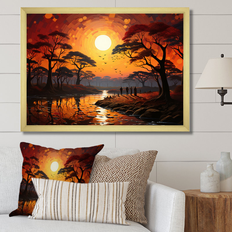 African Savannah Serenade V sur toile, H 30 po x l 40 po x P 1,5 po, Cadre doré à une seule photo