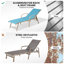 Chaises longues d'extérieur 73,9 "en aluminium avec coussins amovibles 72" et dossier réglable (ensemble de 2)-2042238243-2046552945