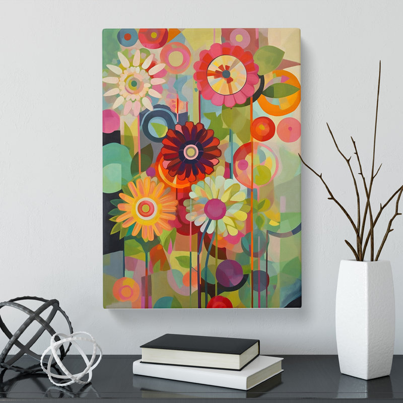 Contemporary Orphism Flowers Vol.1 - Wrapped Canvas, 50cm H x 35cm W x 3cm D