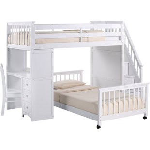 Harold Twin Stair L-Shaped Bunk Bed with Drawers