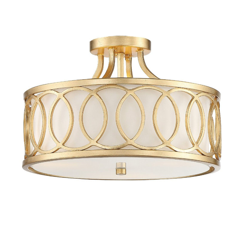 Graham 3 Light Semi-Flush Mount, Gold