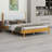 Solid Wooden Bed With  Upholstered Headboard