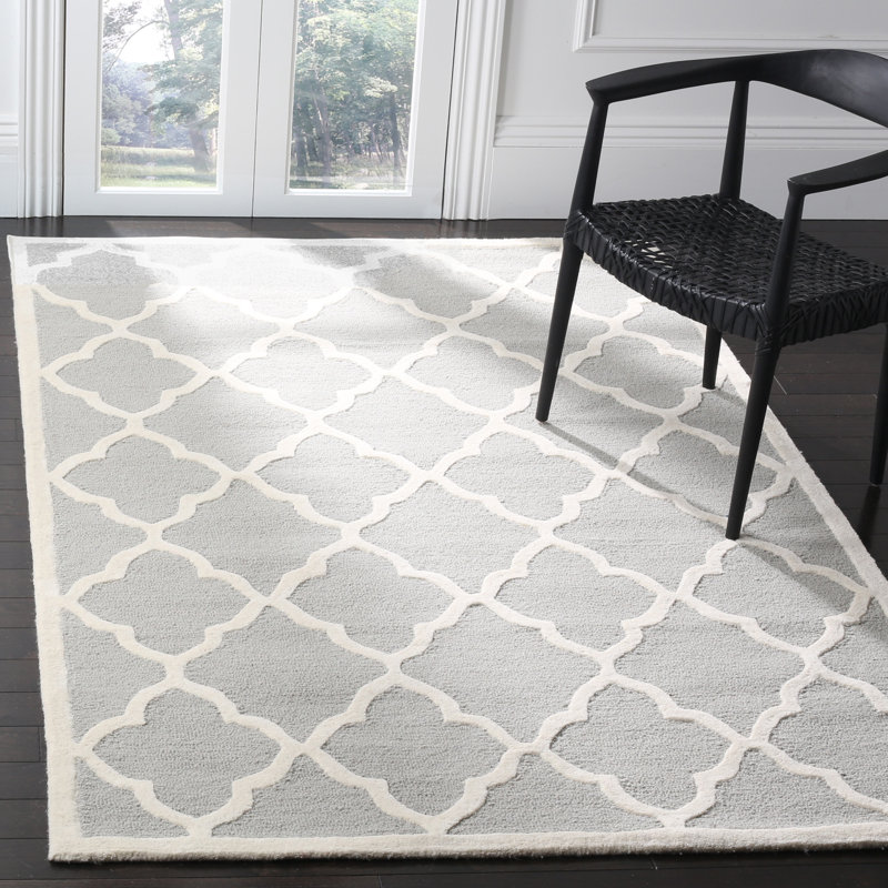 Cannen Hand Tufted Wool Geometric Rug, Rectangle 4' x 6'