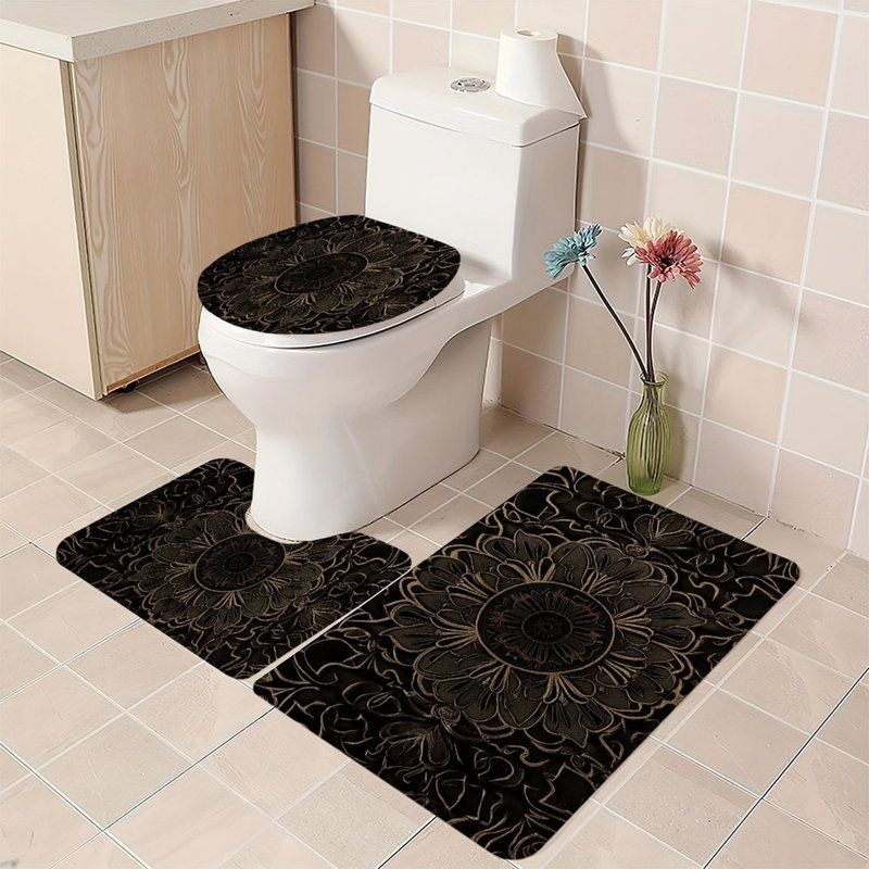 Ensemble de 3 tapis de salle de bain Blue Ocean Wave