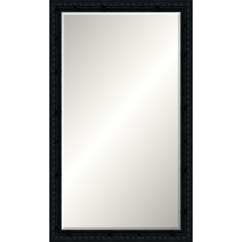 Glossy Black Gallery Mirror, Short Leaner