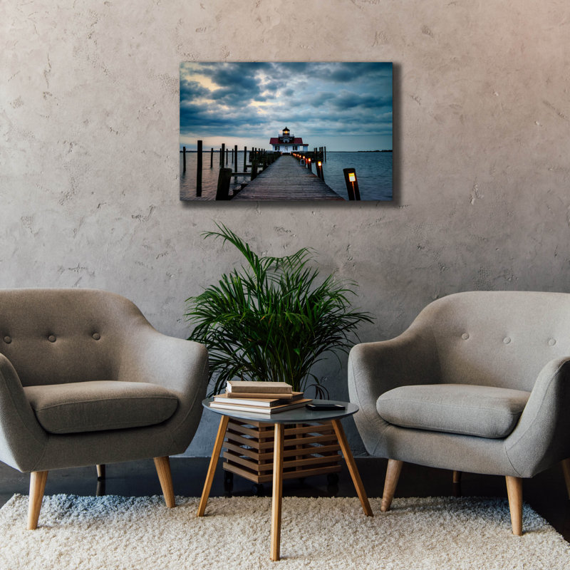 «Roanoke Marshes Lighthouse» par Rick Berk, art mural sur toile, H 26 po x l 40 po
