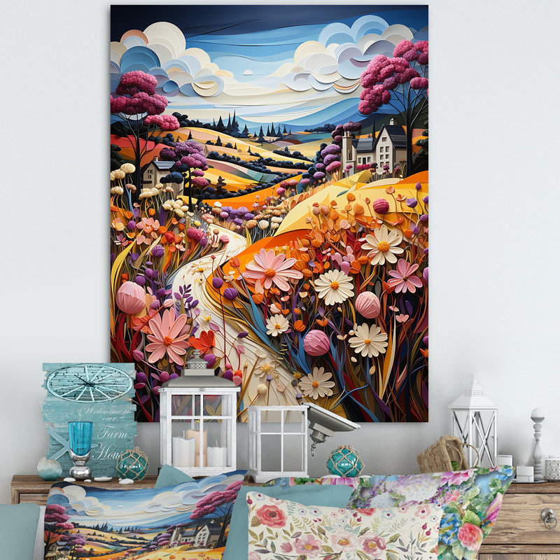 «Whimsical Magical Fields II», reproduction sur toile, H 40 po x l 30 po x P 1,5 po, Toile tendue