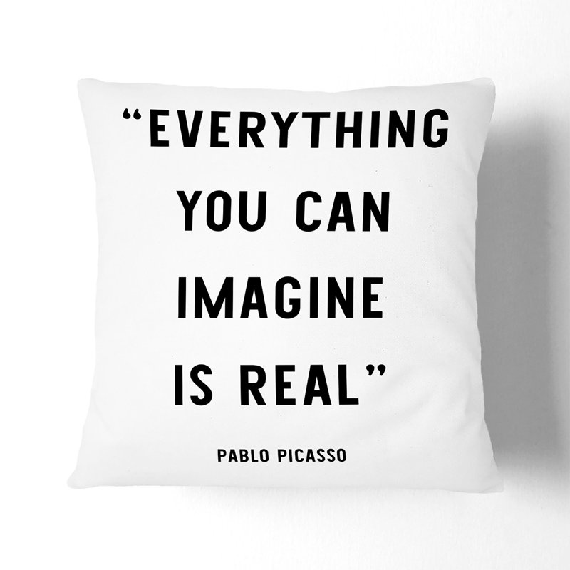 Everything You Can Imagine Typography Scatter Cushion, 55cm H x 55cm W x 20cm D