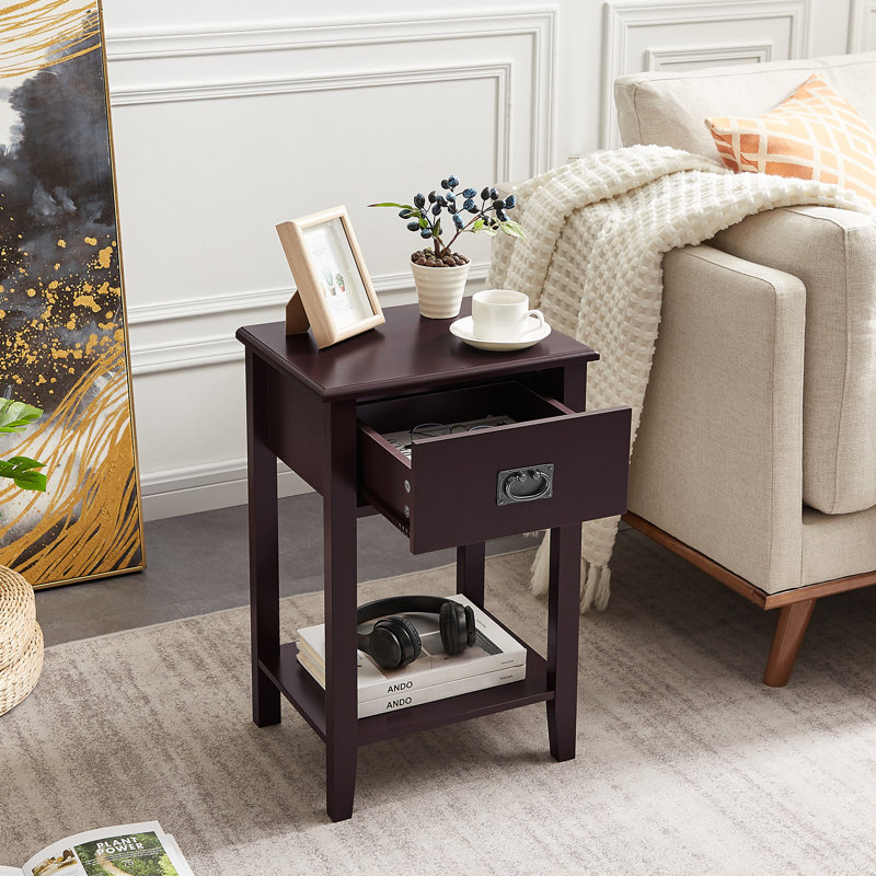 Miramontes 15.7'' W Nightstand, Red Brown, Set of 2