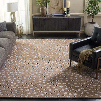 Laine touffetée à la main Fifth Avenue; Tapis d'intérieur en coton à imprimé animal