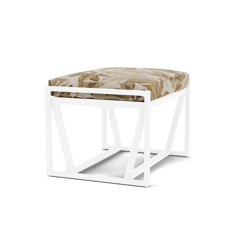 Summit Outdoor Ottoman, White, Botanic Willow