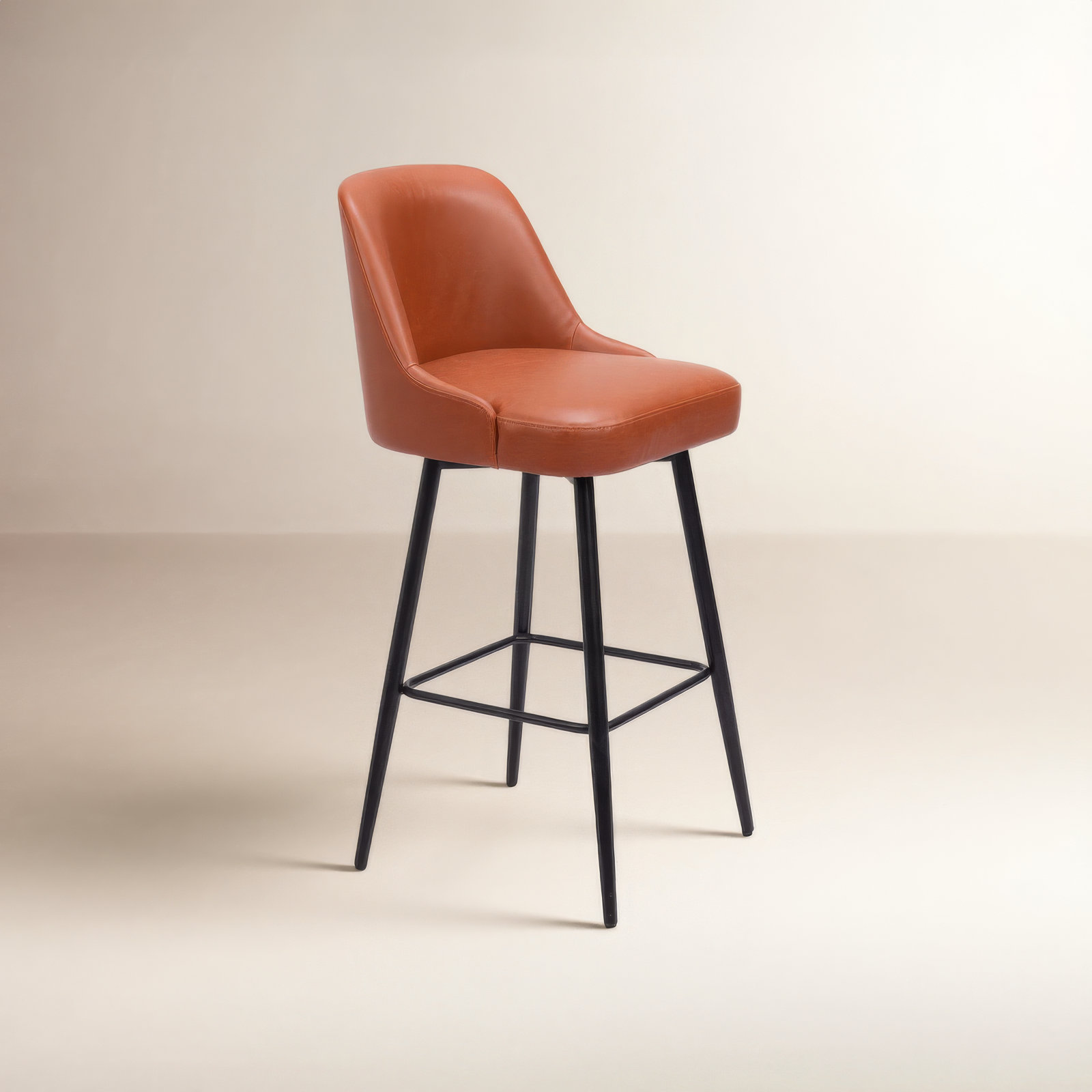 Zack Swivel Bar and Counter Stool, Brown/Black, 30.3" Seat Height
