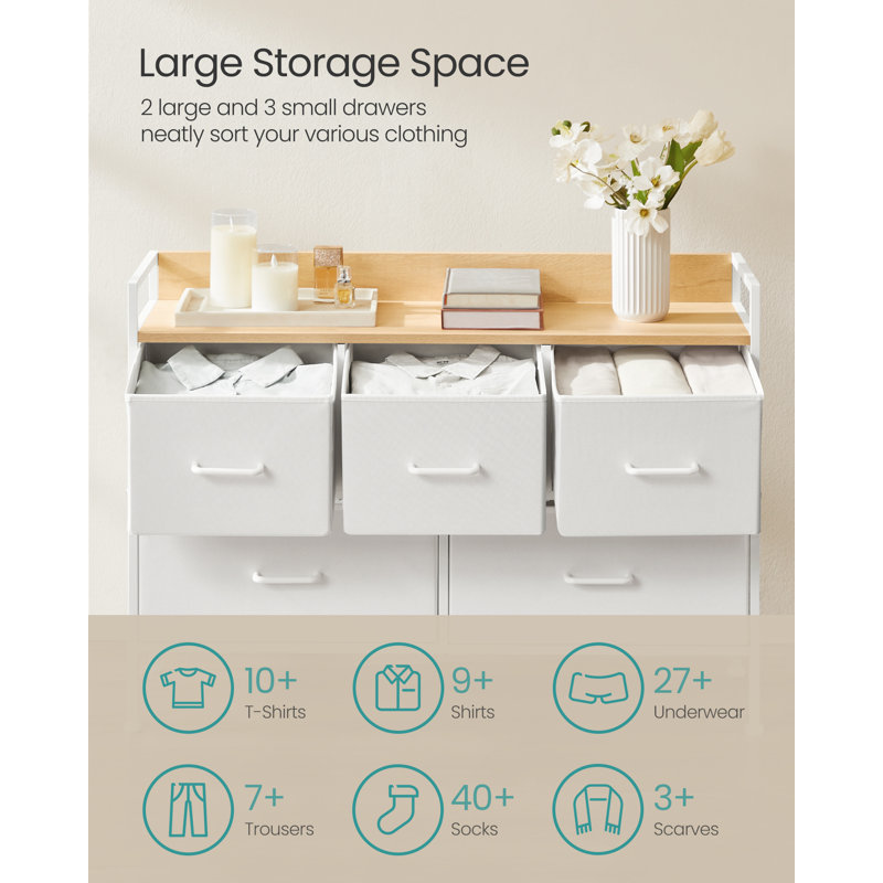 Aladina 98.2cm W 5 - Drawer Chest of Drawers
