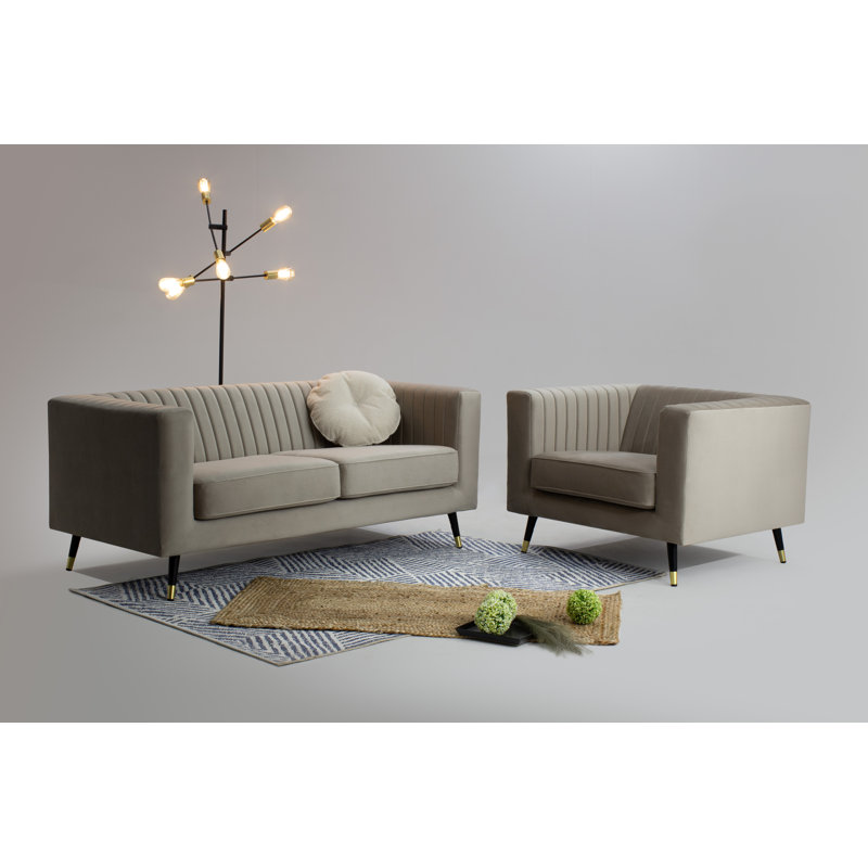 Clevenger Velvet Armchair, Mustard Yellow