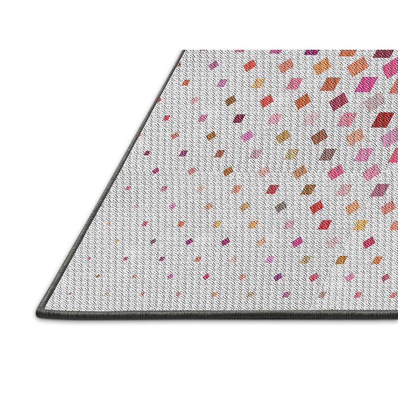 Tapis rose/rouge/brun à motifs, Rectangle 2 pi x 3 pi