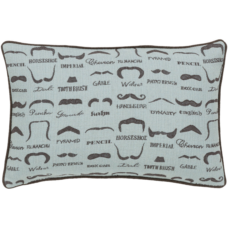 Wax That Stache Abstract Throw Pillow, Blue\Brown, No Fill