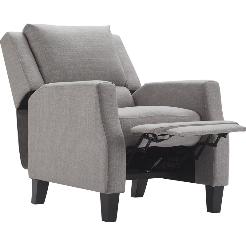 Gray Microfiber Recliner Accent Chair with Metal Legs