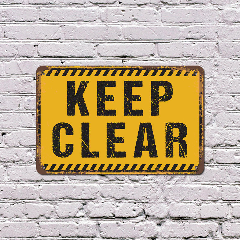 Panneau en plastique Keep Clear Street 10 po x 14 po, H 10 po x l 14 po x P 0,1 po