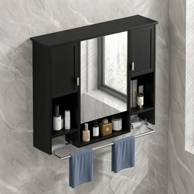 Armoire de rangement murale moderne avec barre à serviettes