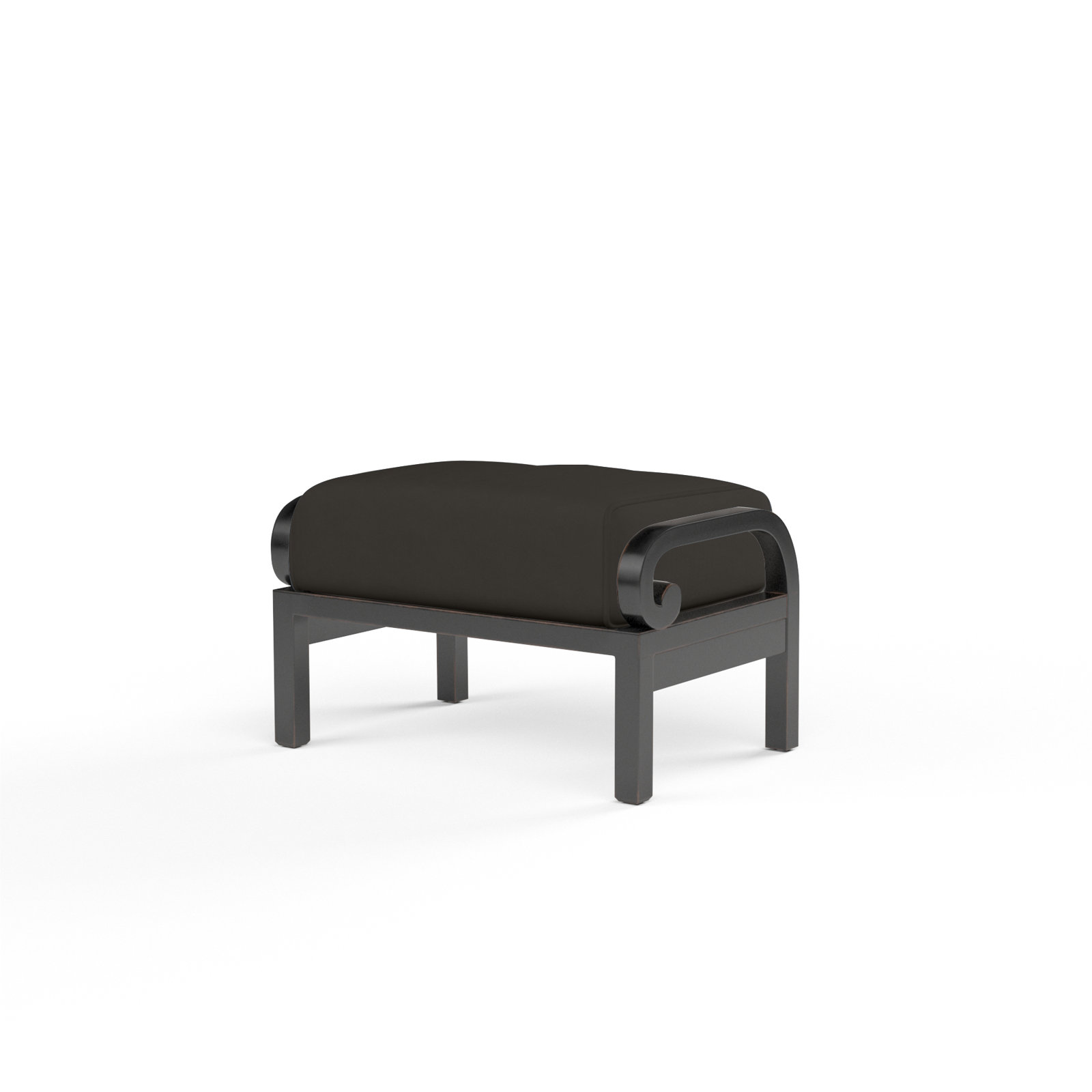 Monterey Sunbrella® Patio Ottoman, Spectrum Carbon Sunbrella® Plainweave