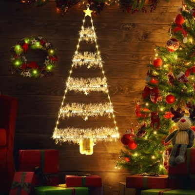 Christmas Decorations Indoor Lights, 2.65Ft LED Christmas Lights, Multicolor Christmas Wall Window Hanging Lights, Battery Operated Holiday Decorative Lights For Outdoor, Garden, Home Décor