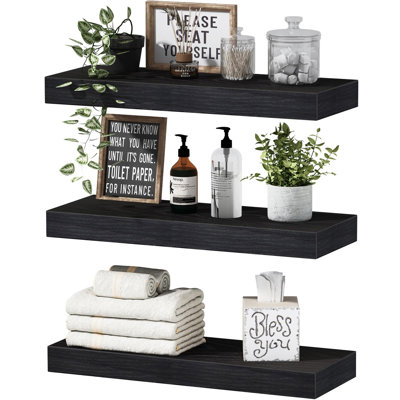 Wimer 3 Piece Solid Wood Floating Shelf