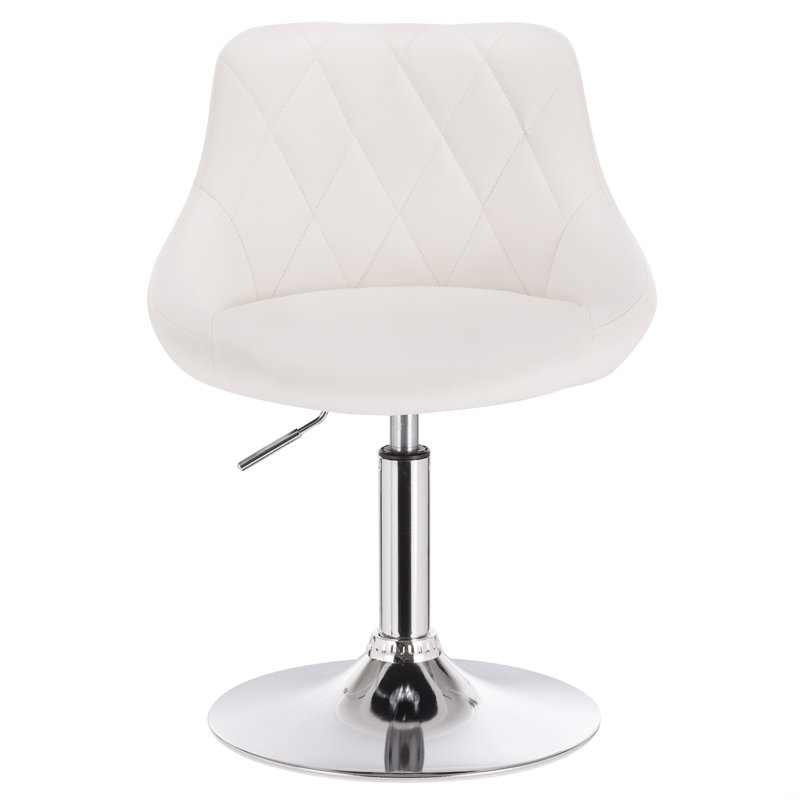 Dequesha Swivel Upholstered Adjustable Height Counter Stool, White
