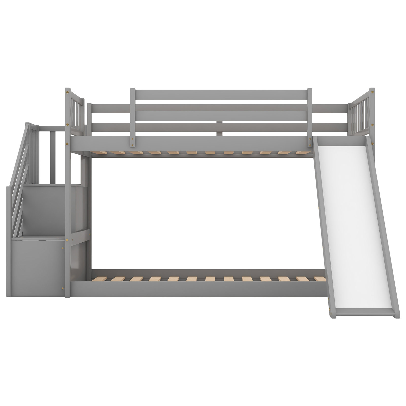 Ventura Kids Twin Over Twin Bunk Bed, Gray