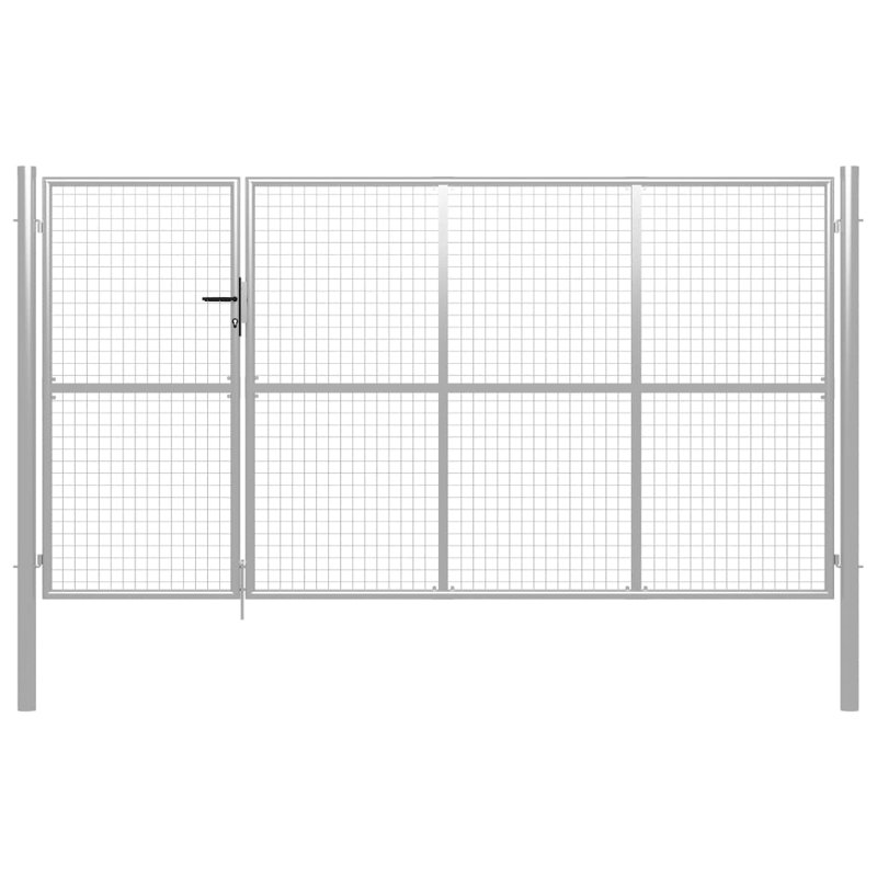 Tanna 350 cm W Gate Fencing, Silver, 225 cm H x 350 cm W x 6 cm D