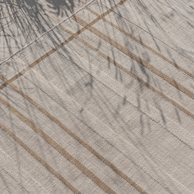 Zona Outdoor Striped Area Rug in Sesame/Beige, Rectangle 4'7" x 6'7"