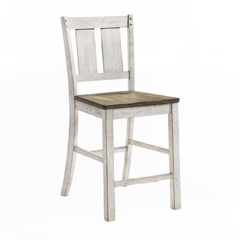 Chaises de salle à manger à hauteur de comptoir en bois massif 2 pièces