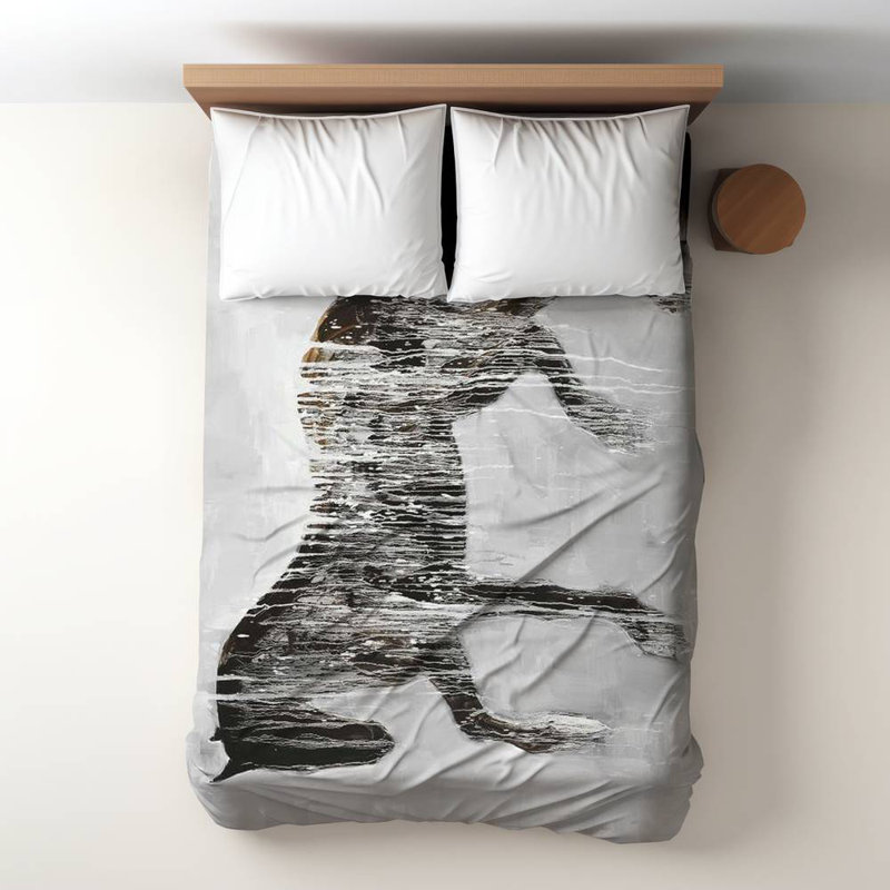 Housse de couette cheval silhouette brune | Décoration de chambre de ferme