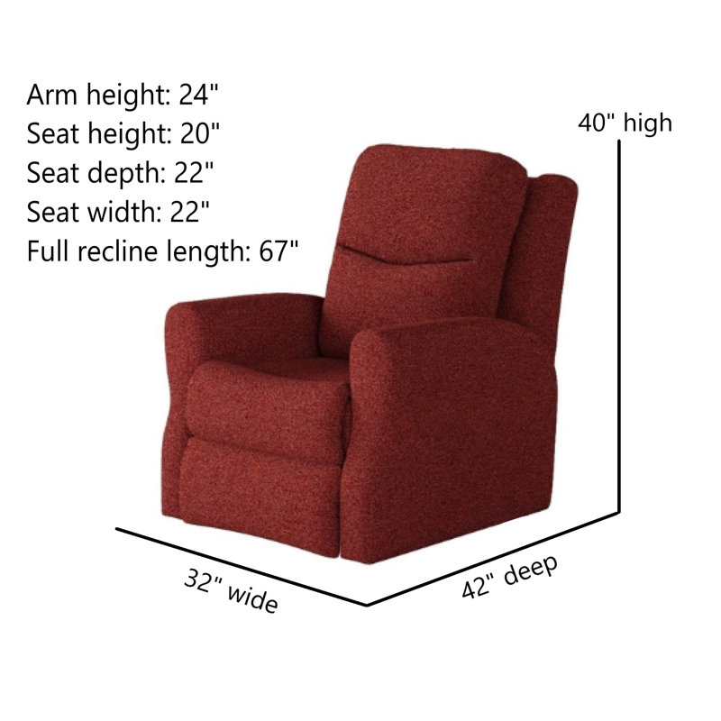 Fauteuil inclinable Fame, Rouge, À bascule électrique