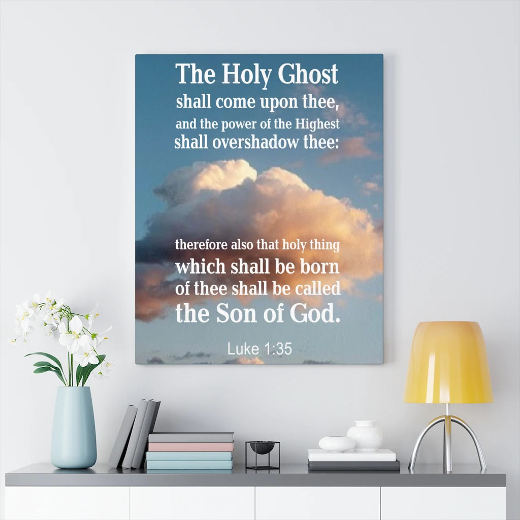 Trinx Scripture Canvas The Holy Ghost Luke 1:35 Christian Wall Art ...