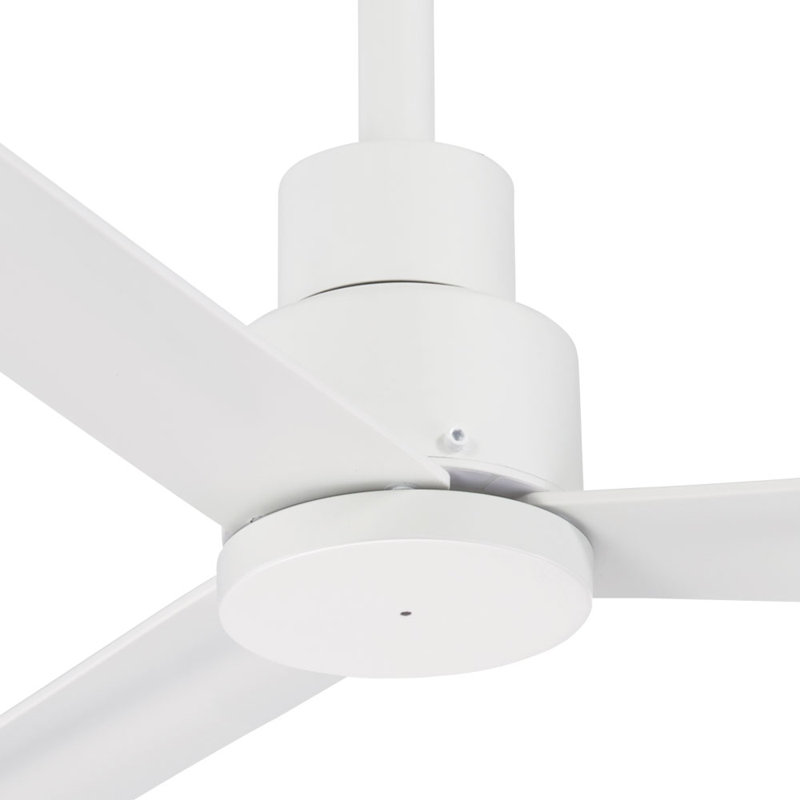 52" Simple 3 - Blade Outdoor Standard Ceiling Fan with Remote Control, Flat White
