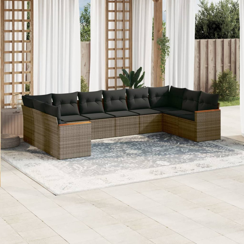 Ensemble de canapé de jardin Vidaxl gris