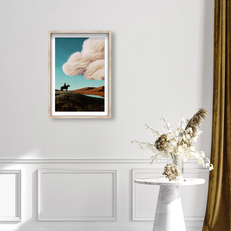 Cowboy Surreal Print by Oliver Gal, 21.5"H x 31.5"W, Natural Oak Shadowbox