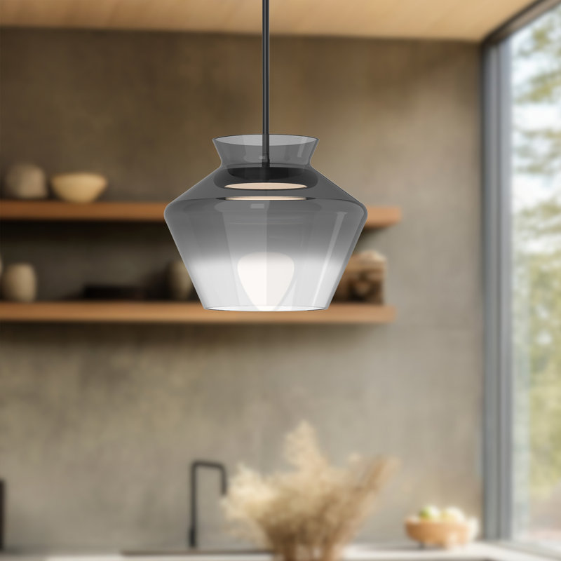 1 - Light LED Pendant, Smoked