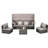 Outdoor Patio Daybed - 5 Pieces, Canopy, Table, Gray , Cushions, , For Porch & Garden 5 Furniture , Side Backyard-1219115405