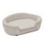 Oval Semi-Enclosed Dog Sofa - Durable Linen Material, Button-Tufted Backrest, High-Centre Low-Sides Support & Plush Comfort-1011447622