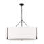 Thom Filicia Bergen 4 Light Dining Room Pendant With White Linen Shade-1442238906