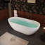 Baignoire autoportante de 59 po à surface solide, baignoire de trempage autoportante en résine d'ingénierie de luxe avec trop-plein et bonde escamotable pour salle de bain contemporaine